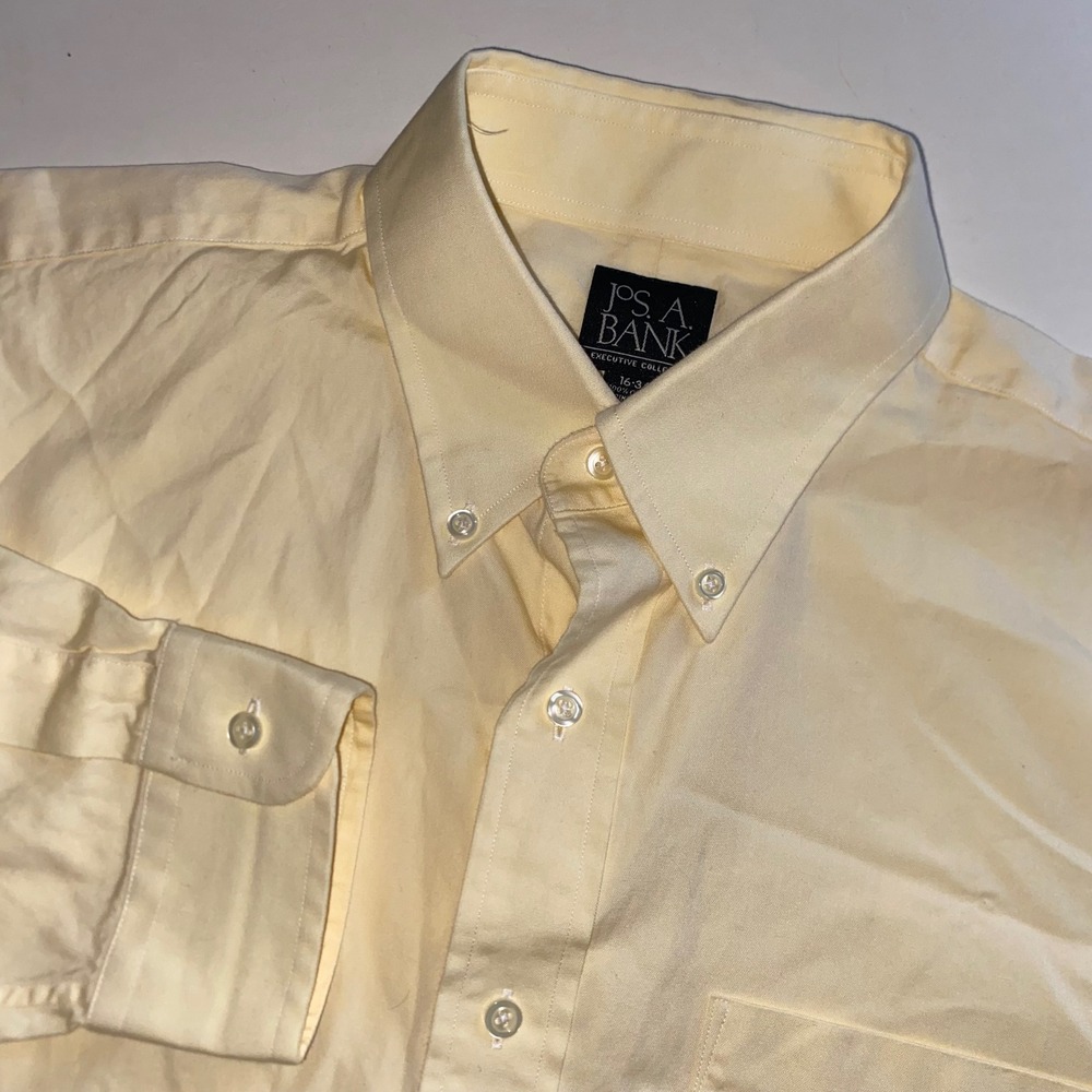 Jos. A. Bank Executive Collection Yellow Pinpoint Cotton Dress Shirt 16-34